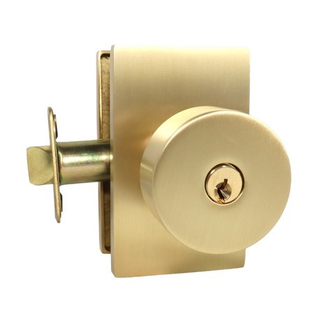 EMTEK Round Knob 2-3/8 in Backset w/Radius Latch Strike Keyed Entry for 1-1/4 in to 2-1/16 in Door 5123ROUUS4.RLS